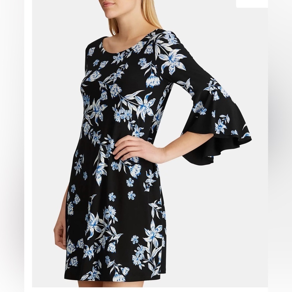 Ralph Lauren Floral- print Bell Sleeve Dress Size 8